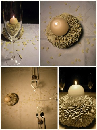 portacandela ai semi di zucca. Ideale per una cena autunnale romantica